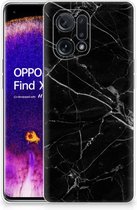 Smartphone hoesje OPPO Find X5 Transparant Hoesje Marmer Zwart