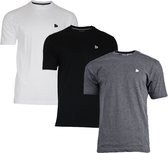 3-Pack Donnay T-shirt (599008) - Sportshirt - Heren - White/Black/Charcoal marl - maat XL