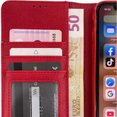 iPhone 7 / 8 / SE 2020 Rood Stevige Portemonnee Wallet Case  - Pasjeshouder - boek Telefoonhoesje Kunstleer - Book case