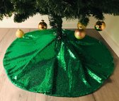 Gustiana® Kerstboomrok - Kerstboomkleed - Kerstcadeau - met groene pailletten ø100 cm