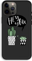 Case Company® - iPhone 12 Pro Max hoesje - Hey you cactus - Biologisch Afbreekbaar Telefoonhoesje - Bescherming alle Kanten en Schermrand