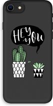 Case Company® - iPhone SE 2020 hoesje - Hey you cactus - Biologisch Afbreekbaar Telefoonhoesje - Bescherming alle Kanten en Schermrand