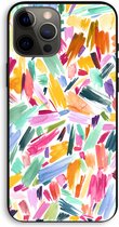 Case Company® - iPhone 12 Pro Max hoesje - Watercolor Brushstrokes - Biologisch Afbreekbaar Telefoonhoesje - Bescherming alle Kanten en Schermrand