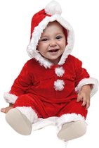 kostuum kerstbaby polyester rood/wit mt 6-12 maanden