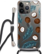 Case Company® - iPhone 13 Pro hoesje met Koord - Kokosnoot - Telefoonhoesje met Zwart Koord - Extra Bescherming aan alle Kanten en Over de Schermrand