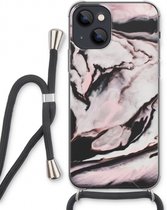 Case Company® - iPhone 13 hoesje met Koord - Roze stroom - Telefoonhoesje met Zwart Koord - Extra Bescherming aan alle Kanten en Over de Schermrand