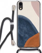 Case Company® - iPhone XR hoesje met Koord - Geo #1 - Telefoonhoesje met Zwart Koord - Extra Bescherming aan alle Kanten en Over de Schermrand