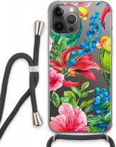 Case Company® - iPhone 13 Pro Max hoesje met Koord - Papegaaien - Telefoonhoesje met Zwart Koord - Extra Bescherming aan alle Kanten en Over de Schermrand