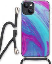 Case Company® - iPhone 13 mini hoesje met Koord - Zweverige regenboog - Telefoonhoesje met Zwart Koord - Extra Bescherming aan alle Kanten en Over de Schermrand