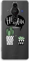 Case Company® - Sony Xperia Pro-I hoesje - Hey you cactus - Soft Cover Telefoonhoesje - Bescherming aan alle Kanten en Schermrand
