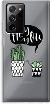 Case Company® - Samsung Galaxy Note 20 Ultra / Note 20 Ultra 5G hoesje - Hey you cactus - Soft Cover Telefoonhoesje - Bescherming aan alle Kanten en Schermrand