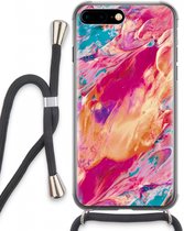 Case Company® - iPhone 8 Plus hoesje met Koord - Pastel Echoes - Telefoonhoesje met Zwart Koord - Extra Bescherming aan alle Kanten en Over de Schermrand