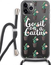 Case Company® - iPhone 11 Pro hoesje met Koord - Cactus quote - Telefoonhoesje met Zwart Koord - Extra Bescherming aan alle Kanten en Over de Schermrand