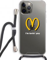 Case Company® - iPhone 12 Pro hoesje met Koord - I'm lovin' you - Telefoonhoesje met Zwart Koord - Extra Bescherming aan alle Kanten en Over de Schermrand