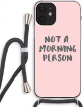 Case Company® - iPhone 12 hoesje met Koord - Morning person - Telefoonhoesje met Zwart Koord - Extra Bescherming aan alle Kanten en Over de Schermrand