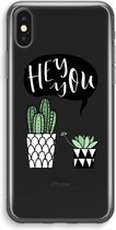 Case Company® - iPhone XS Max hoesje - Hey you cactus - Soft Cover Telefoonhoesje - Bescherming aan alle Kanten en Schermrand