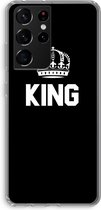 Case Company® - Samsung Galaxy S21 Ultra hoesje - King zwart - Soft Cover Telefoonhoesje - Bescherming aan alle Kanten en Schermrand