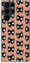 Case Company® - Samsung Galaxy S22 Ultra hoesje - Kat - Soft Cover Telefoonhoesje - Bescherming aan alle Kanten en Schermrand