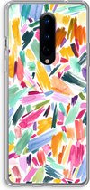 Case Company® - OnePlus 8 hoesje - Watercolor Brushstrokes - Soft Cover Telefoonhoesje - Bescherming aan alle Kanten en Schermrand