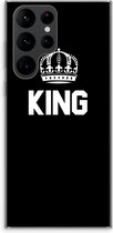 Case Company® - Samsung Galaxy S22 Ultra hoesje - King zwart - Soft Cover Telefoonhoesje - Bescherming aan alle Kanten en Schermrand