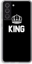 Case Company® - Samsung Galaxy S21 FE hoesje - King zwart - Soft Cover Telefoonhoesje - Bescherming aan alle Kanten en Schermrand