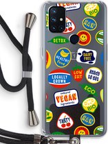 Case Company® - OnePlus Nord N10 5G hoesje met Koord - Fruitsticker - Telefoonhoesje met Zwart Koord - Bescherming aan alle Kanten en Over de Schermrand