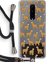 Case Company® - OnePlus 8 hoesje met Koord - Alpacas - Telefoonhoesje met Zwart Koord - Bescherming aan alle Kanten en Over de Schermrand