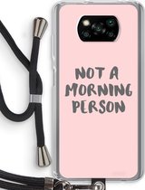 Case Company® - Poco X3 Pro hoesje met Koord - Morning person - Telefoonhoesje met Zwart Koord - Bescherming aan alle Kanten en Over de Schermrand