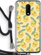 Case Company® - OnePlus 7 hoesje met Koord - Citroenen - Telefoonhoesje met Zwart Koord - Bescherming aan alle Kanten en Over de Schermrand