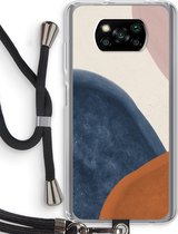 Case Company® - Poco X3 Pro hoesje met Koord - Geo #1 - Telefoonhoesje met Zwart Koord - Bescherming aan alle Kanten en Over de Schermrand