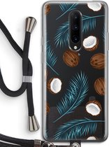 Case Company® - OnePlus 7 Pro hoesje met Koord - Kokosnoot - Telefoonhoesje met Zwart Koord - Bescherming aan alle Kanten en Over de Schermrand