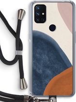 Case Company® - OnePlus Nord N10 5G hoesje met Koord - Geo #1 - Telefoonhoesje met Zwart Koord - Bescherming aan alle Kanten en Over de Schermrand