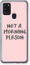 Case Company® - Samsung Galaxy A21s hoesje - Morning person - Soft Cover Telefoonhoesje - Bescherming aan alle Kanten en Schermrand