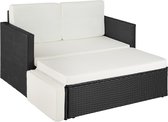 Seeper Luxe Tuin Sofa Met Kussens - Lounge Sofa - Tuinbank - Sofa Set - Tuin Meubilair - Zetel - Waterafstotend - Verstelbaar Voetsteun – Polyrotan