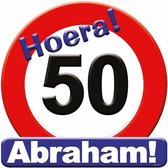 huldeschild 50 abraham karton 50 x 50 rood/wit