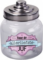 voorraadpot 800 ml Juf glas transparant