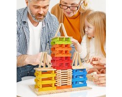 MiDeer Houten plankjes - Domino & Kapla speelgoed - 100 stuks - Educatief