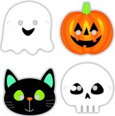 masker Halloween Friends 16 x 23 cm wit/zwart 8 stuks