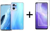 Oppo Reno 7 hoesje siliconen case transparant - 1x Oppo Reno 7 screenprotector