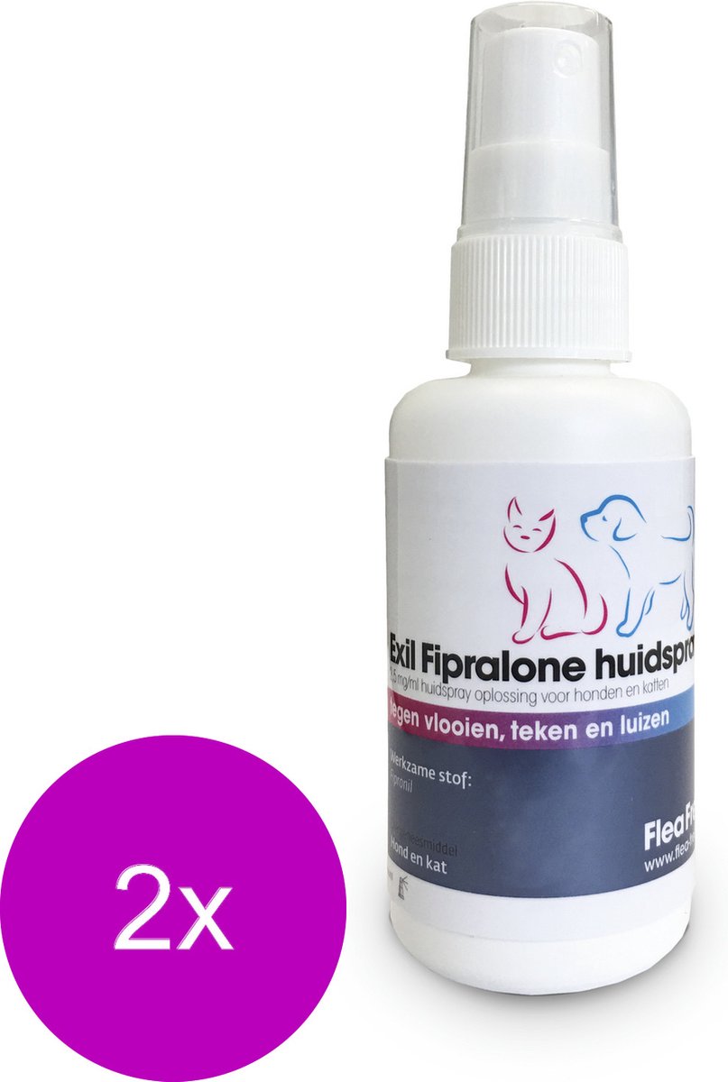 Flea Free Huidspray - Anti vlooien en tekenmiddel - 2 x 100 ml