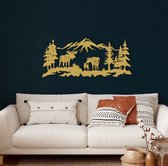 Wanddecoratie |Eland /Moose | Metal - Wall Art | Muurdecoratie | Woonkamer |Gouden| 100x44cm