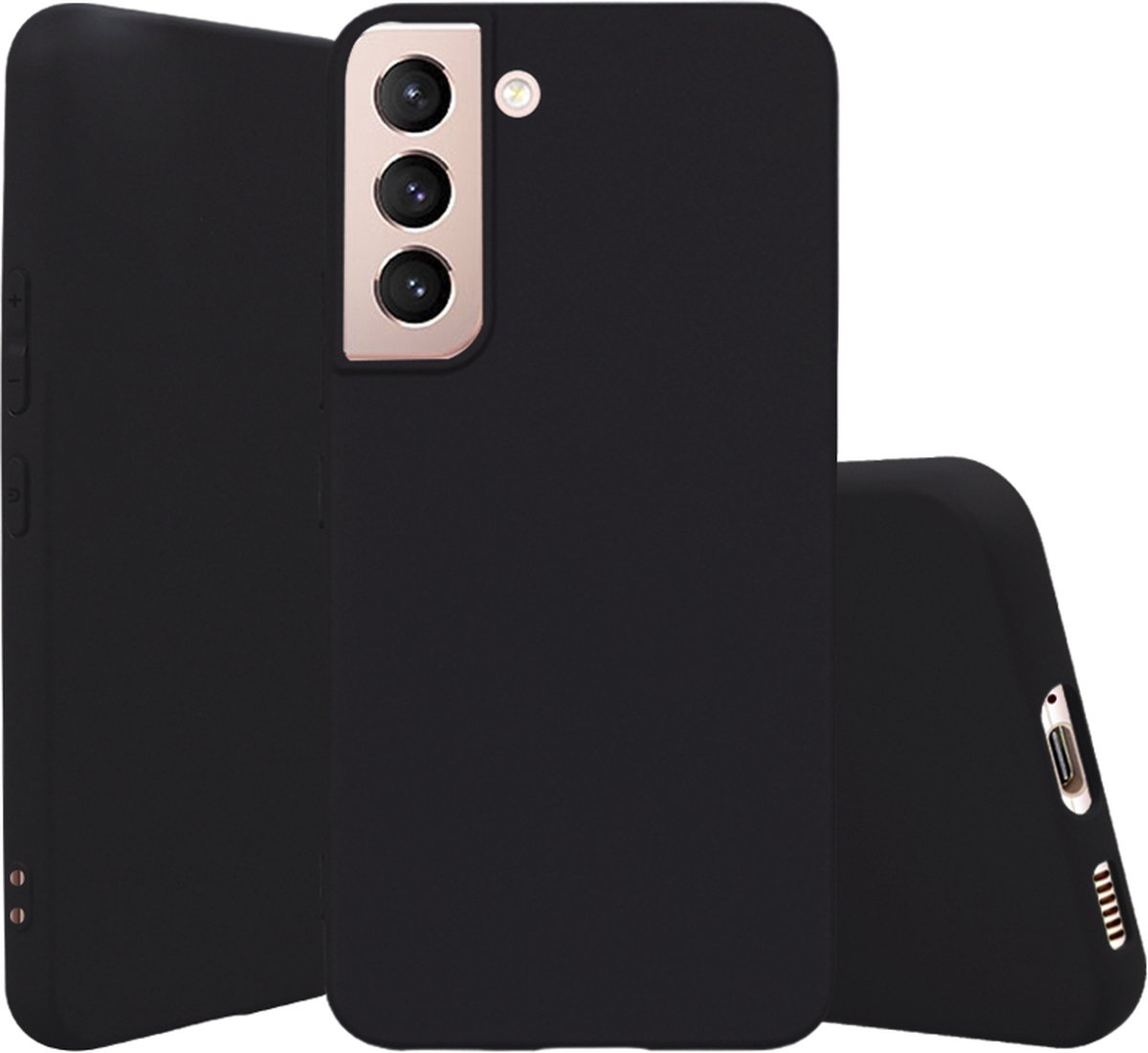 Hoesje Geschikt voor Samsung Galaxy S22 Plus - S22+ Hoes - Zwart Siliconen Case