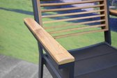York barstoel aluminium antraciet teak