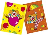 uitnodigingskaarten Clown 6 stuks