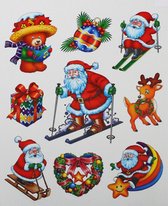 raamstickers Christmas boek 30 x 42 cm rood 9-delig