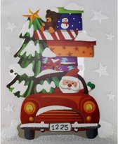 raamsticker kerstman met cadeaus 28,5 x 34,5 cm