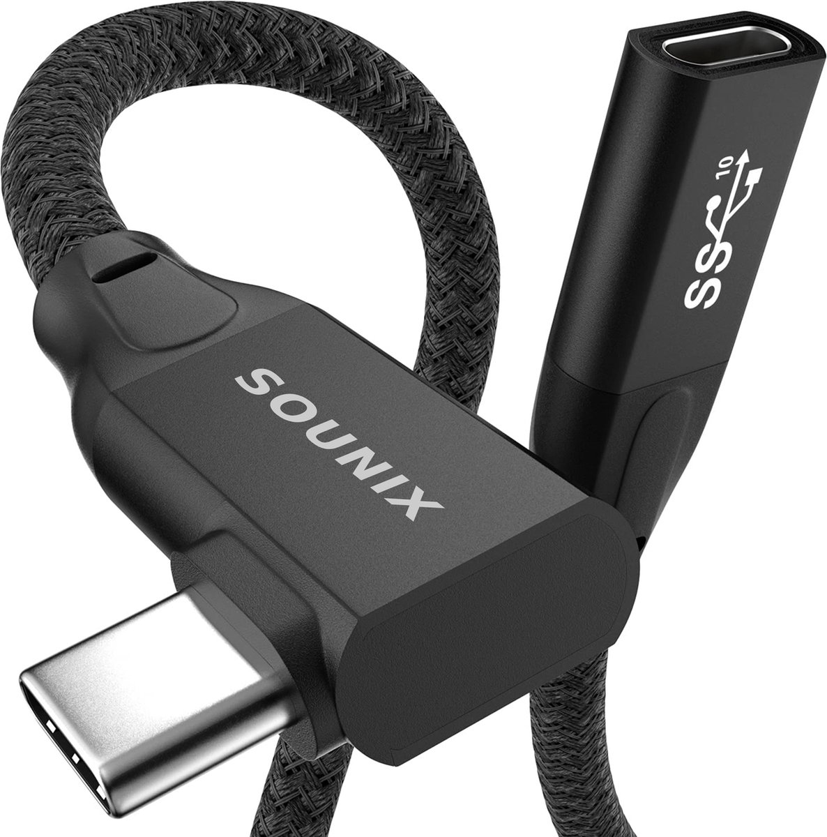 Bol.com Sounix USB C 3.2 Verlengkabel - 20Gbps USB type C kabel - Gecertificeerd - Female naar Male adapter - 2 Meter aanbieding