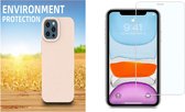 GSMNed – iPhone 13 Mini Hoesje Roze –Hoesje – Bio hoesje – iPhone – Met 1x Screenprotector