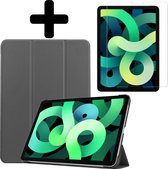 iPad Air 5 2022 Hoes Cover Book Case Met Screenprotector - Grijs