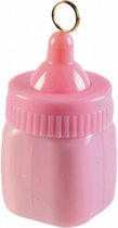 ballongewicht babyfles 8,5 x 4 cm roze